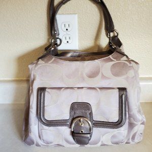 Coach Shoulder Bag in Cream and Brown